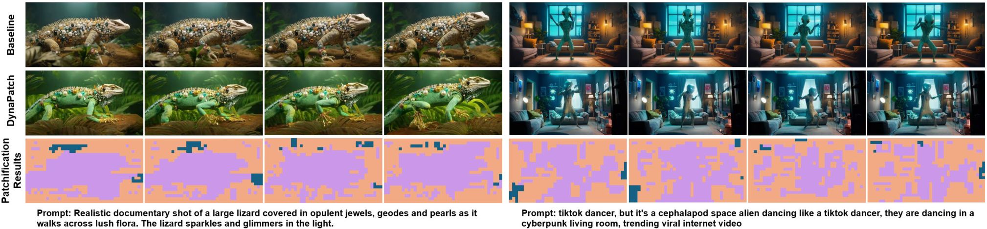 Main visualization results for DynaPatch.